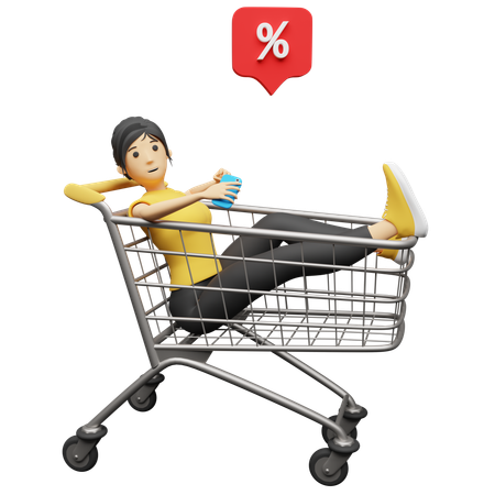 Genießen Sie Rabatte beim Shopping Sale  3D Illustration