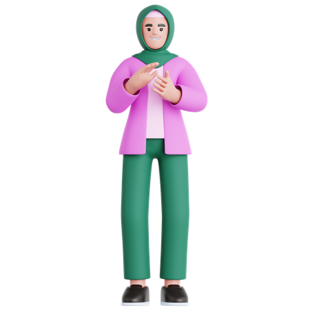 Frau applaudiert  3D Illustration