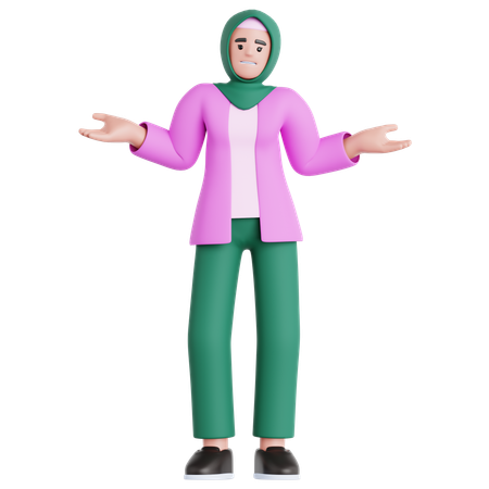 Frau hat keine Ahnung  3D Illustration