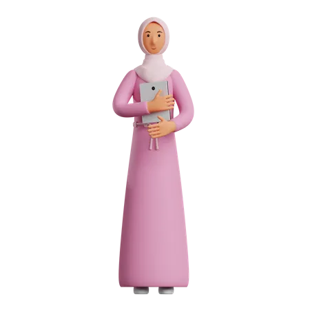 Frau mit Tablet  3D Illustration