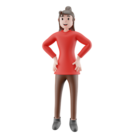 Frau Hand auf der Taille  3D Illustration