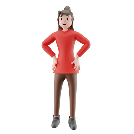 Frau Hand auf der Taille  3D Illustration