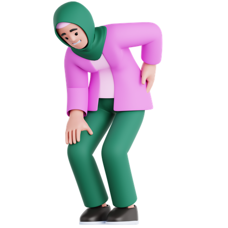 Frau hat Rückenschmerzen  3D Illustration