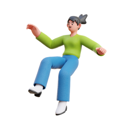 Frau im schwebenden  3D Illustration