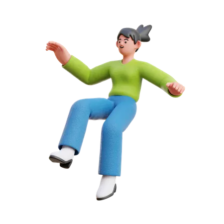 Frau im schwebenden  3D Illustration