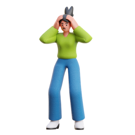 Frau in schwindelerregender Pose  3D Illustration