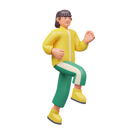 Frau joggt  3D Illustration