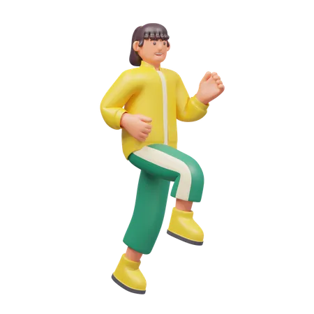 Frau joggt  3D Illustration