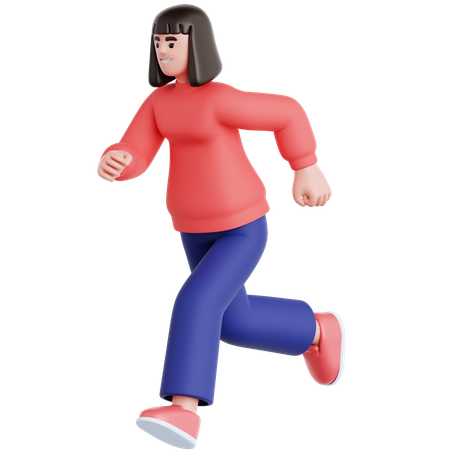 Frau läuft  3D Illustration