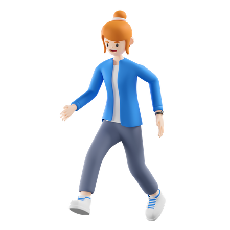 Frau läuft  3D Illustration