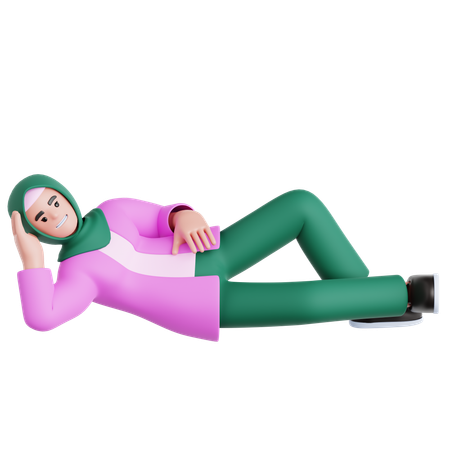 Frau liegt auf dem Boden  3D Illustration