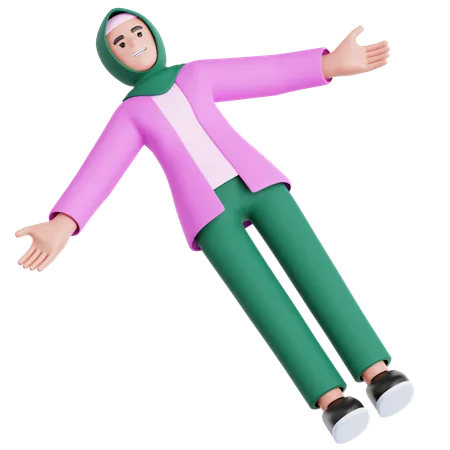 Frau liegt herum  3D Illustration