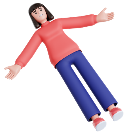 Frau liegt herum  3D Illustration