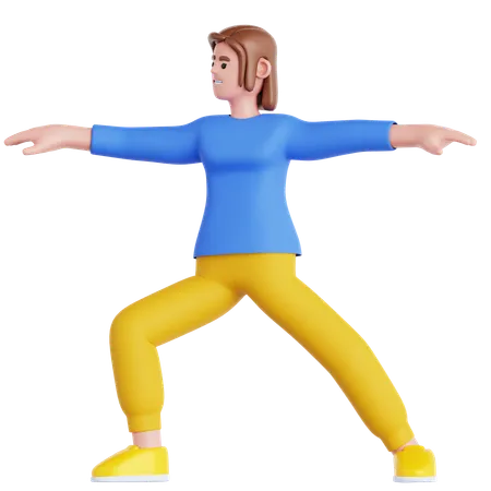 Frau macht Yoga-Übungen  3D Illustration