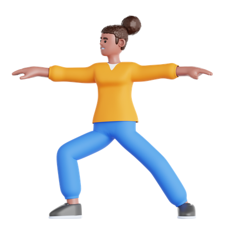 Frau macht Yoga-Übungen  3D Illustration