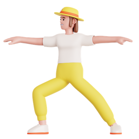 Frau macht Yoga-Übungen  3D Illustration