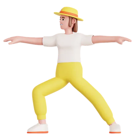 Frau macht Yoga-Übungen  3D Illustration