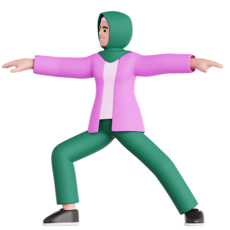 Frau macht Yoga-Übungen  3D Illustration