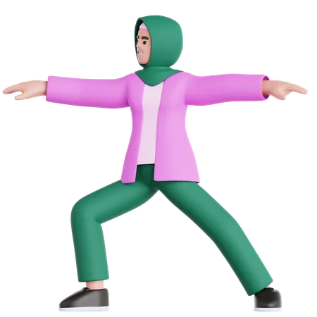 Frau macht Yoga-Übungen  3D Illustration