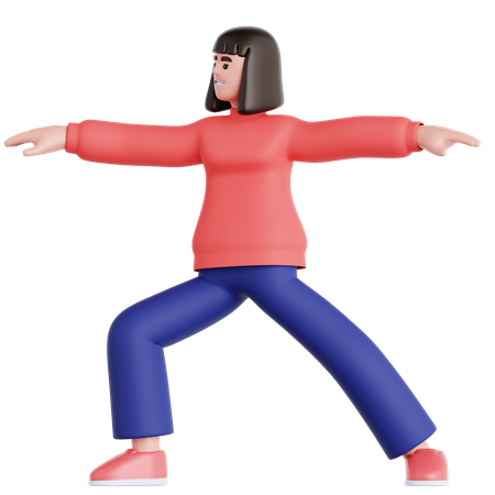 Frau macht Yoga-Übungen  3D Illustration