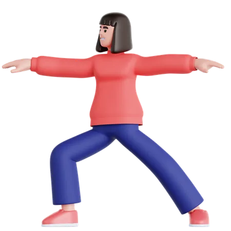 Frau macht Yoga-Übungen  3D Illustration