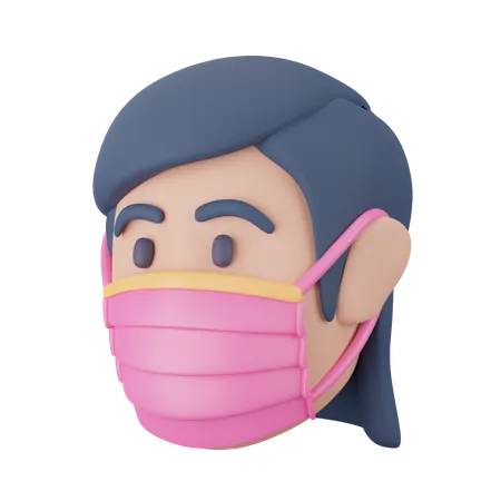 Frau Maske  3D Icon