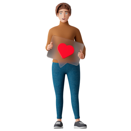 Frau mit „Gefällt mir“ in sozialen Medien  3D Icon