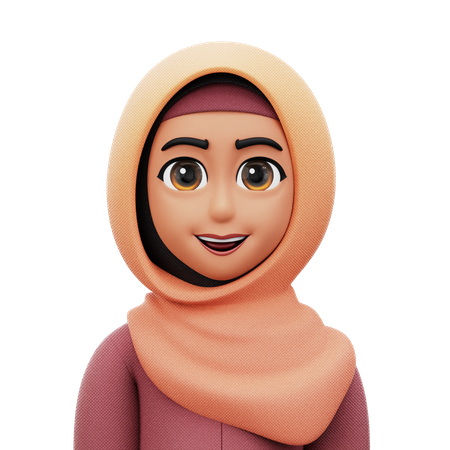 Frau mit Hijab  3D Icon