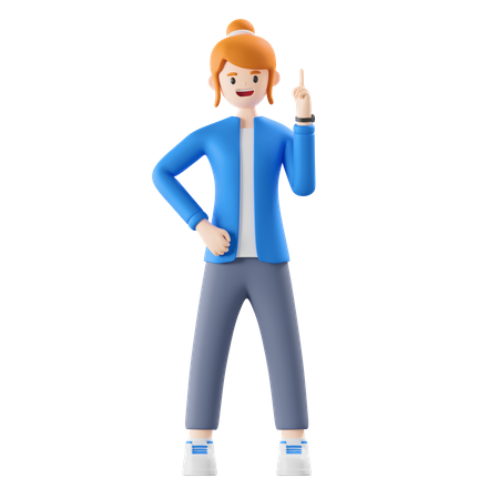 Frau mit Idee  3D Illustration