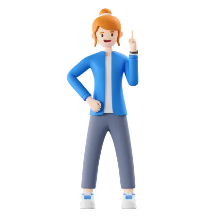 Frau mit Idee  3D Illustration