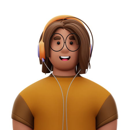 Frau mit Kopfhörer  3D Icon