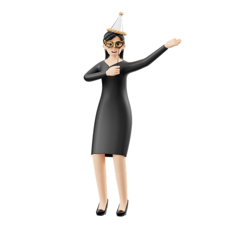 Frau mit Maske  3D Illustration