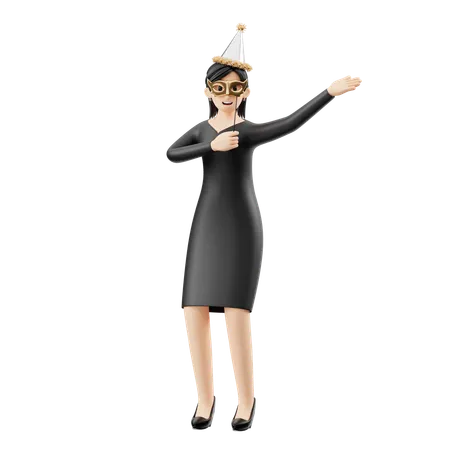 Frau mit Maske  3D Illustration