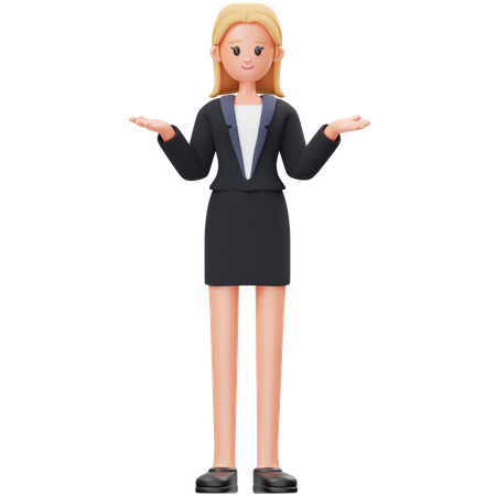 Frau mit offenen Armen  3D Illustration
