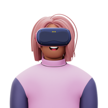 Frau mit VR  3D Icon