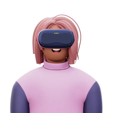 Frau mit VR  3D Icon