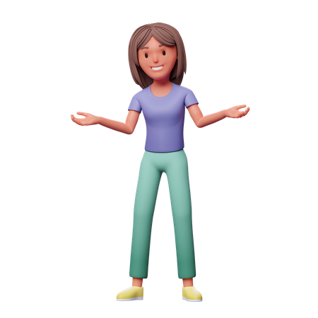 Frau mit weit geöffneten Armen  3D Icon