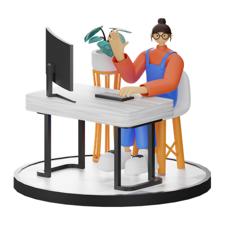 Frau sagt Hallo  3D Icon