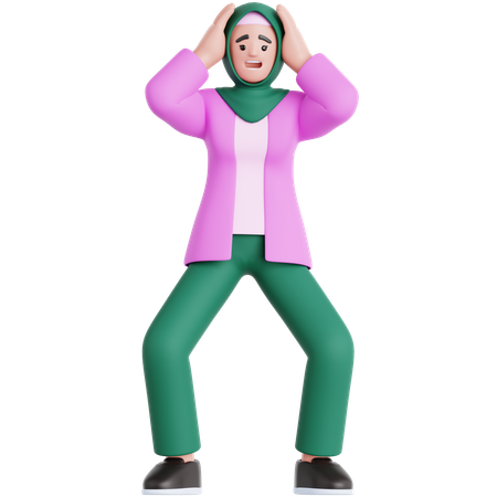 Frau schockiert  3D Illustration