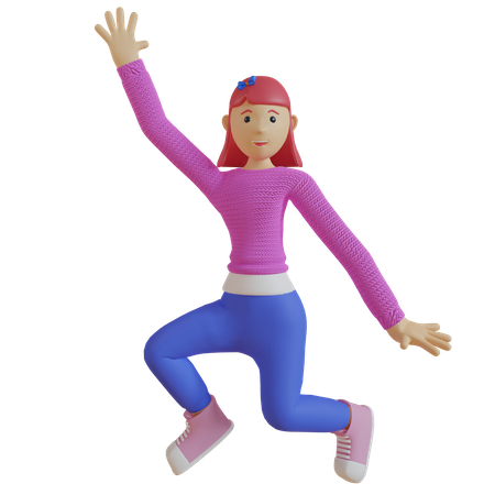 Weibchen springen vor Freude  3D Illustration