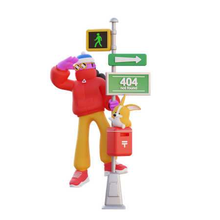 Frau sucht richtige Adresse  3D Icon
