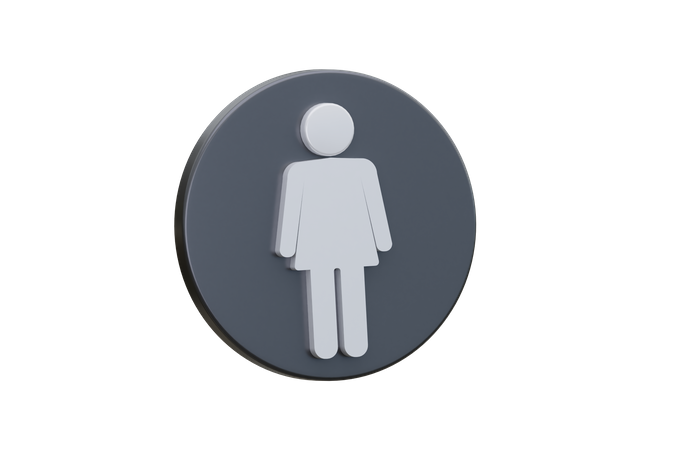 Frau Toilette  3D Icon