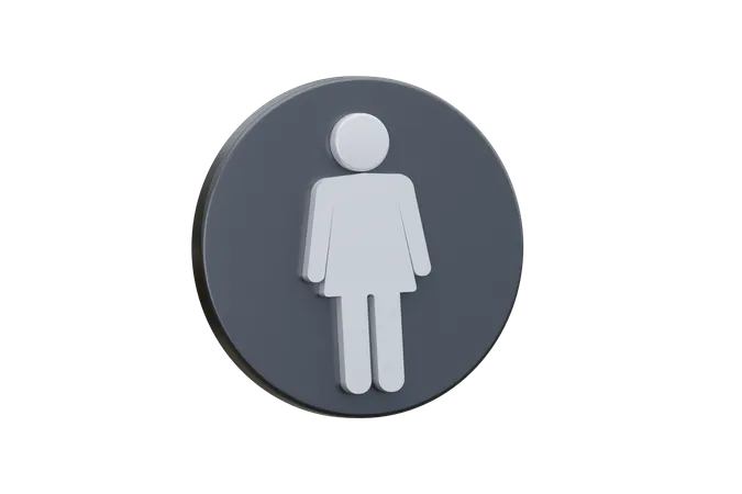 Frau Toilette  3D Icon