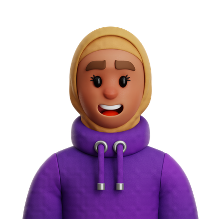 Frau mit Hijab  3D Icon