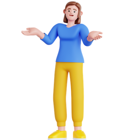 Frau verwirrt  3D Illustration