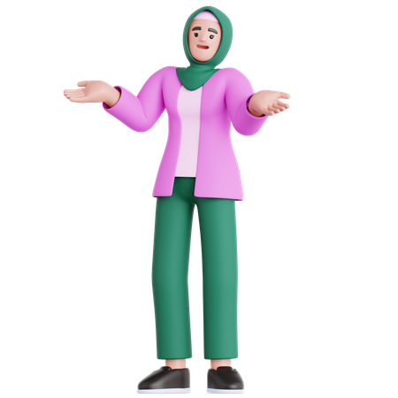 Frau verwirrt  3D Illustration