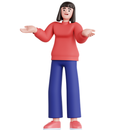 Frau verwirrt  3D Illustration