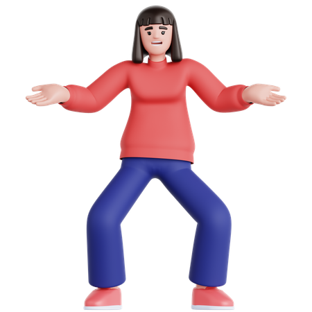 Frau verwirrt  3D Illustration