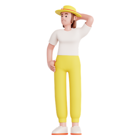 Frau verwirrt  3D Illustration