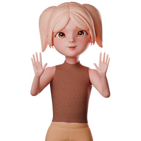 Frau zeigt Stopphand  3D Illustration